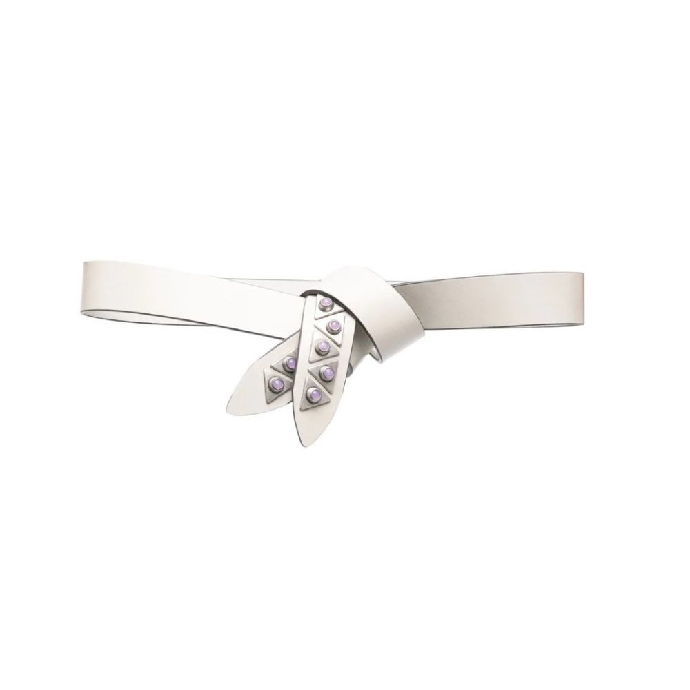 ISABEL MARANT Lecce Stud-embellished Belt In White - Size SM